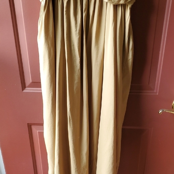 Target Tan Ruched Spaghetti Strap Maxi Dress - Picture 8 of 10